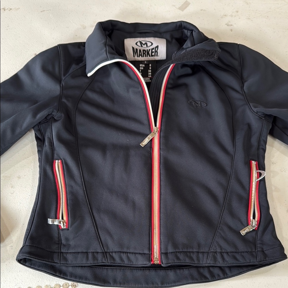 Marker Black Jacket with Red Accents